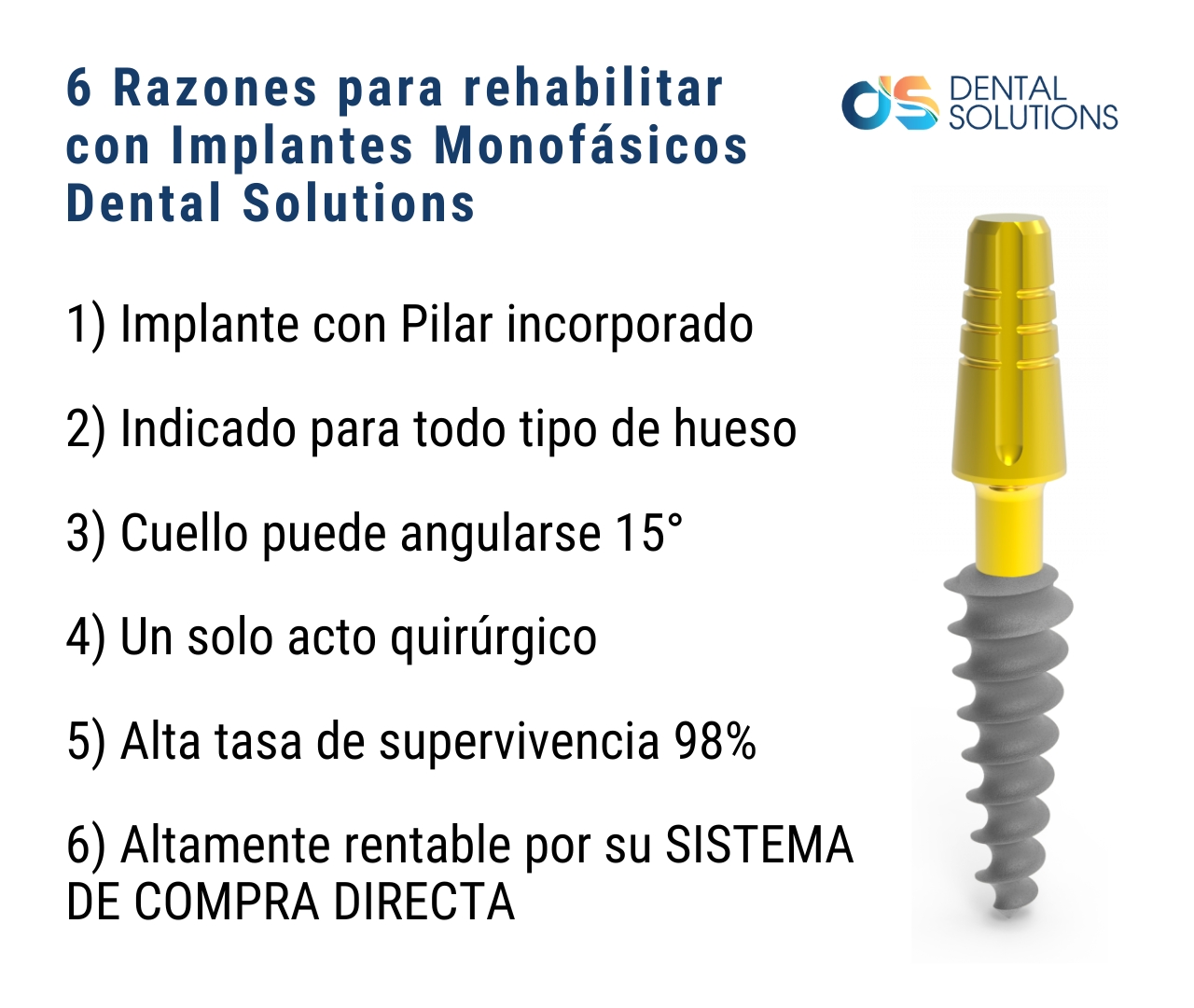 6 Razones para rehabilitar con Implantes Monofásicos Dental Solutions